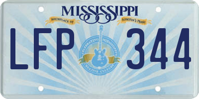 MS license plate LFP344