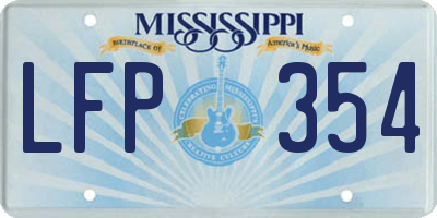 MS license plate LFP354