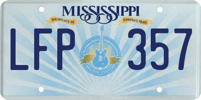 MS license plate LFP357