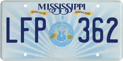 MS license plate LFP362