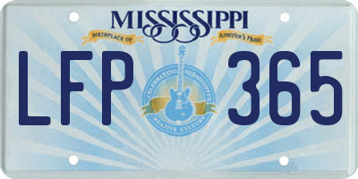 MS license plate LFP365