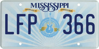 MS license plate LFP366