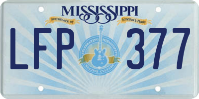 MS license plate LFP377