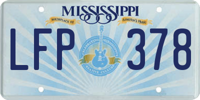 MS license plate LFP378