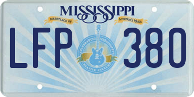 MS license plate LFP380