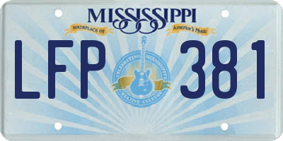 MS license plate LFP381