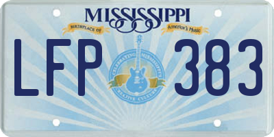MS license plate LFP383