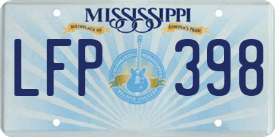 MS license plate LFP398