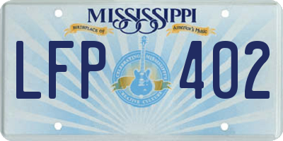 MS license plate LFP402
