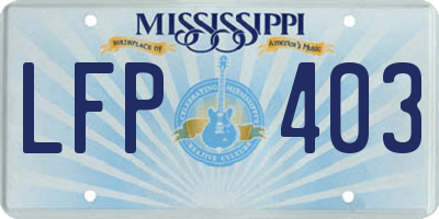 MS license plate LFP403