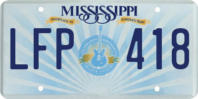 MS license plate LFP418