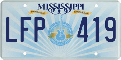 MS license plate LFP419