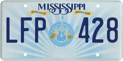 MS license plate LFP428