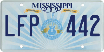 MS license plate LFP442