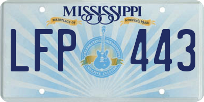 MS license plate LFP443