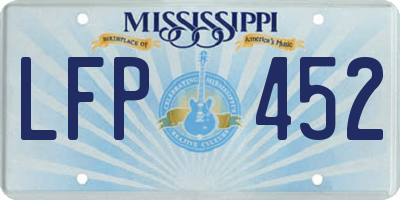MS license plate LFP452