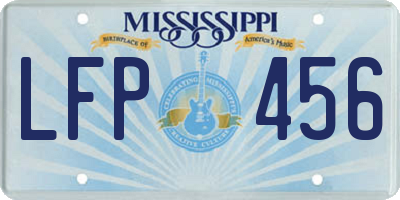 MS license plate LFP456