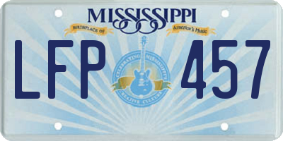 MS license plate LFP457