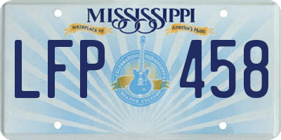 MS license plate LFP458