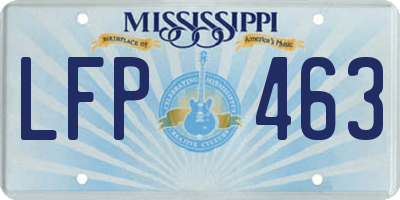 MS license plate LFP463