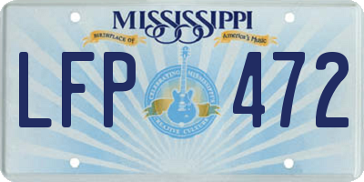 MS license plate LFP472