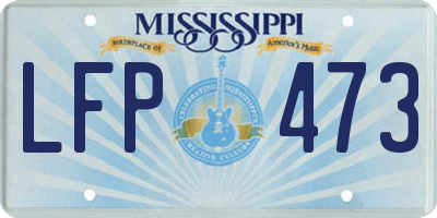 MS license plate LFP473