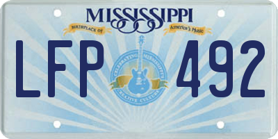 MS license plate LFP492