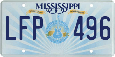 MS license plate LFP496