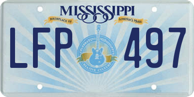 MS license plate LFP497