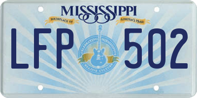MS license plate LFP502