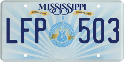 MS license plate LFP503