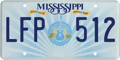 MS license plate LFP512