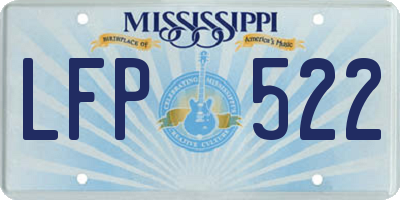 MS license plate LFP522
