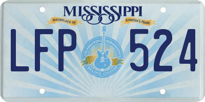 MS license plate LFP524