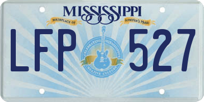 MS license plate LFP527