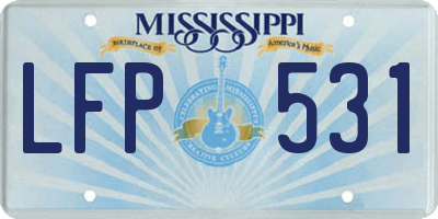 MS license plate LFP531