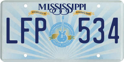 MS license plate LFP534