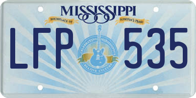MS license plate LFP535