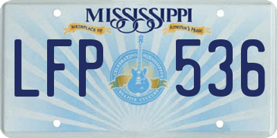 MS license plate LFP536