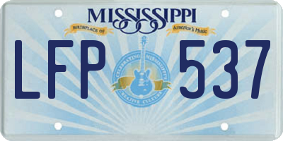 MS license plate LFP537