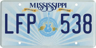 MS license plate LFP538
