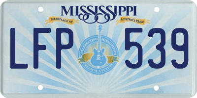 MS license plate LFP539
