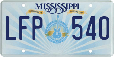 MS license plate LFP540