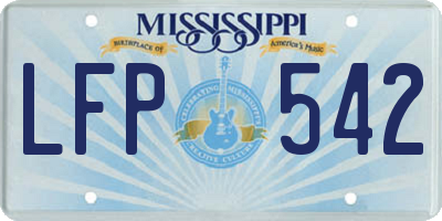 MS license plate LFP542