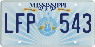 MS license plate LFP543