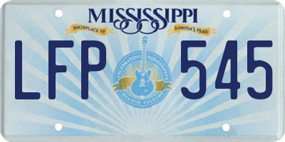 MS license plate LFP545