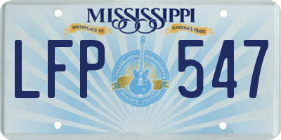 MS license plate LFP547