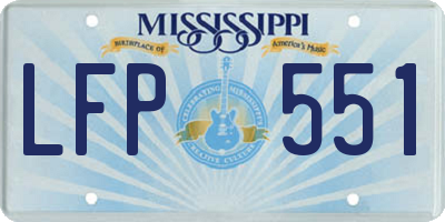 MS license plate LFP551