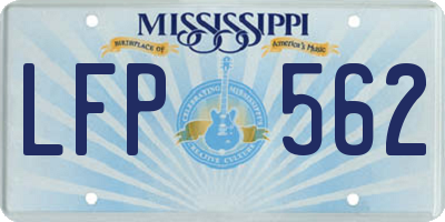 MS license plate LFP562