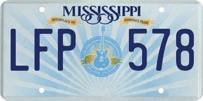 MS license plate LFP578
